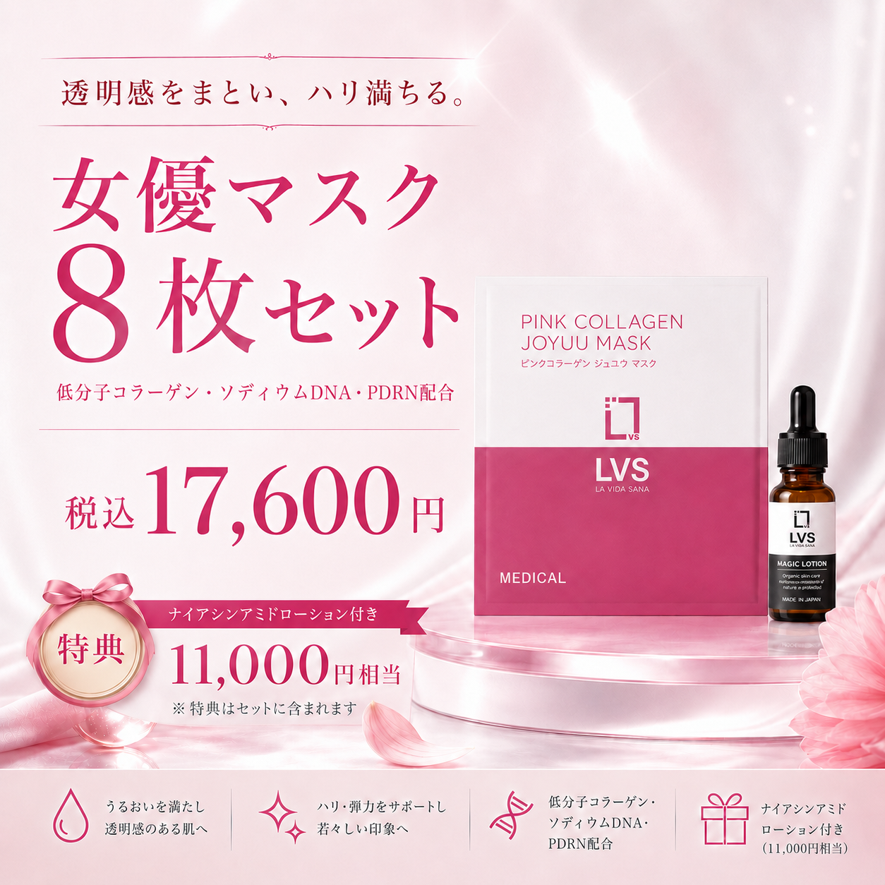 【期間限定】女優マスク8枚セット （豪華特典付き）